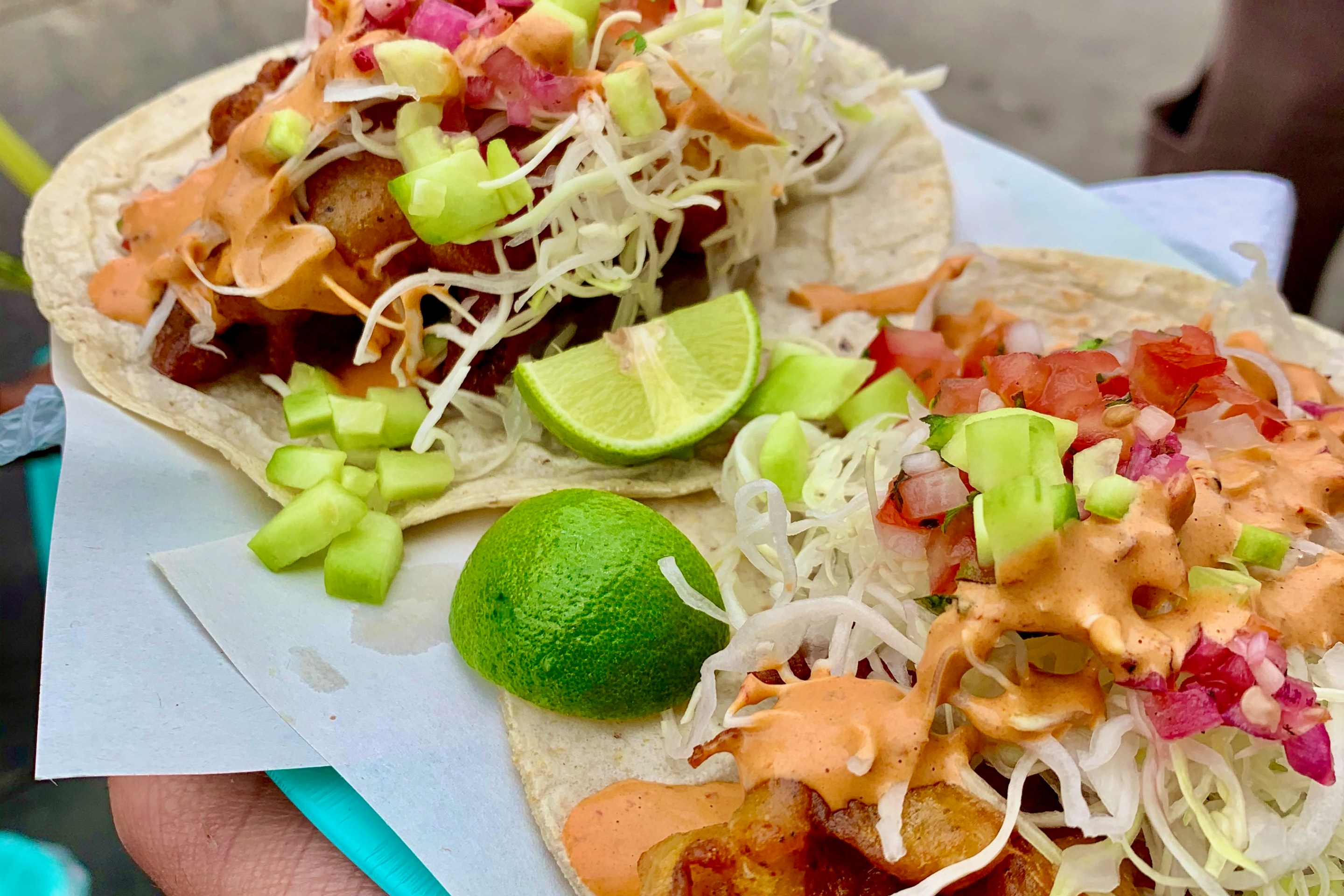 A Taco de Pescado at Mariscos Corona
